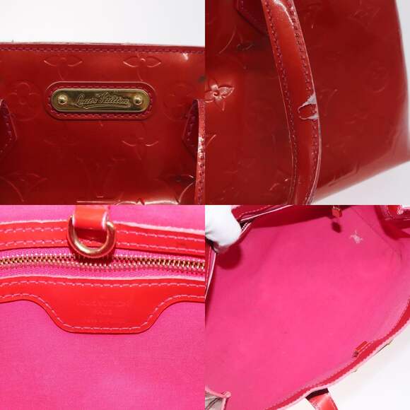 LOUIS VUITTON Monogram Vernis Wilshire PM Hand Bag Rose Pop M93643 - Picture 11 of 12